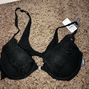 Black Aerie Front Clasp Push Up bra